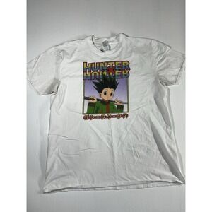 Hunter X Hunter Anime Graphic Men's White Graphic T-Shirt 100% Cotton Size XL